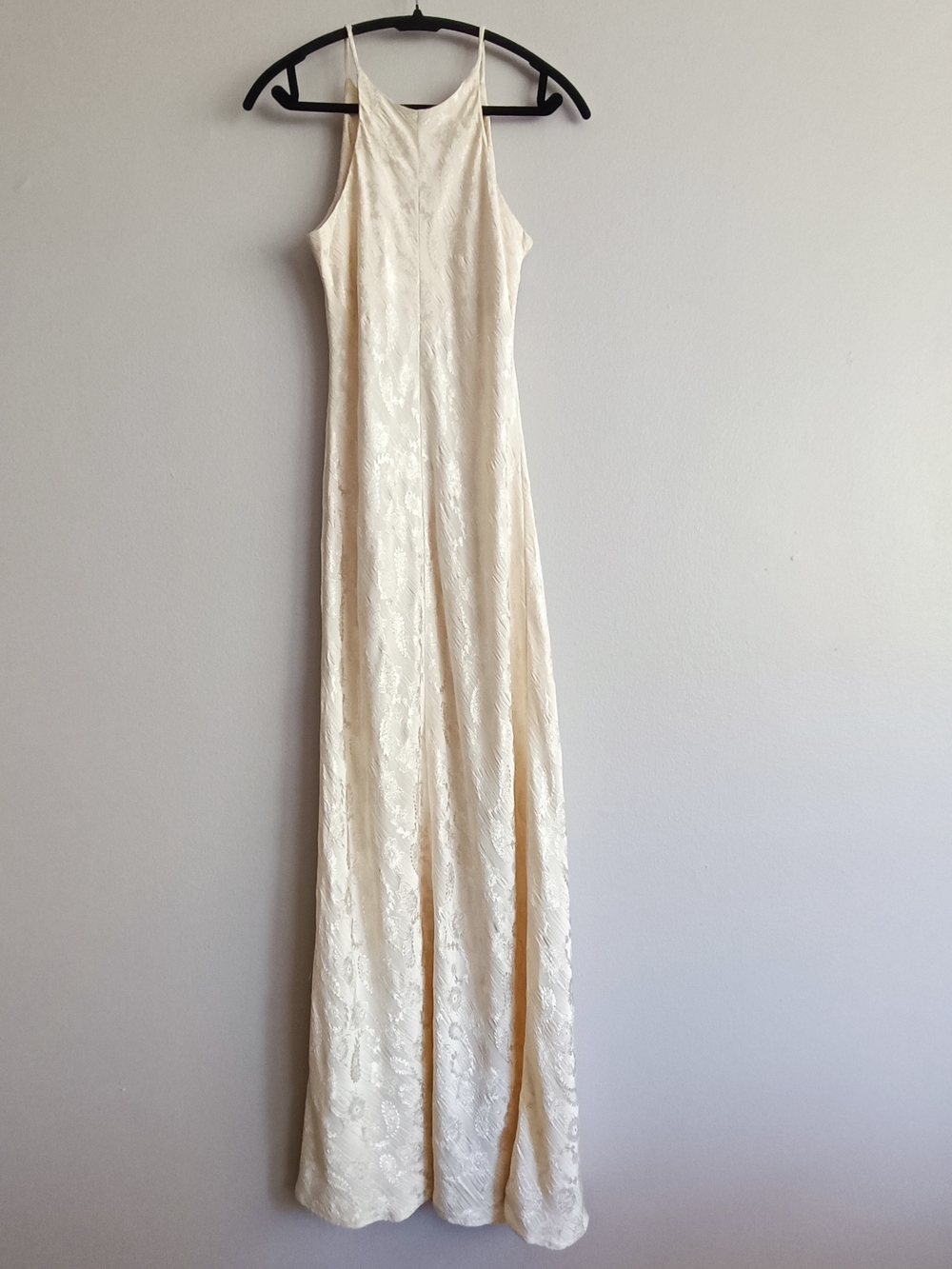 Vintage ALGO Ivory Paisley Jacquard Bias Cut Maxi Dress Size 12 Bridal Shower - Picture 4 of 12